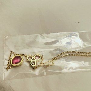 Talia Necklace Gold with Pink and Clear